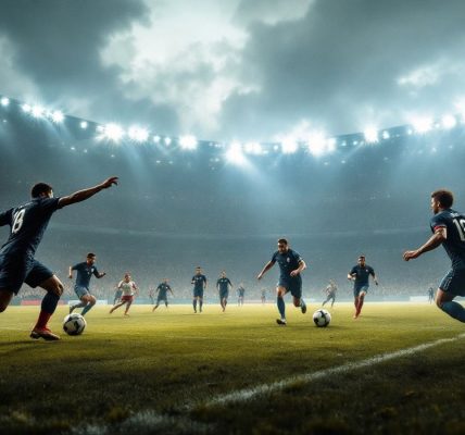 Fotbalový zápas Francie a Česka na stadionu.